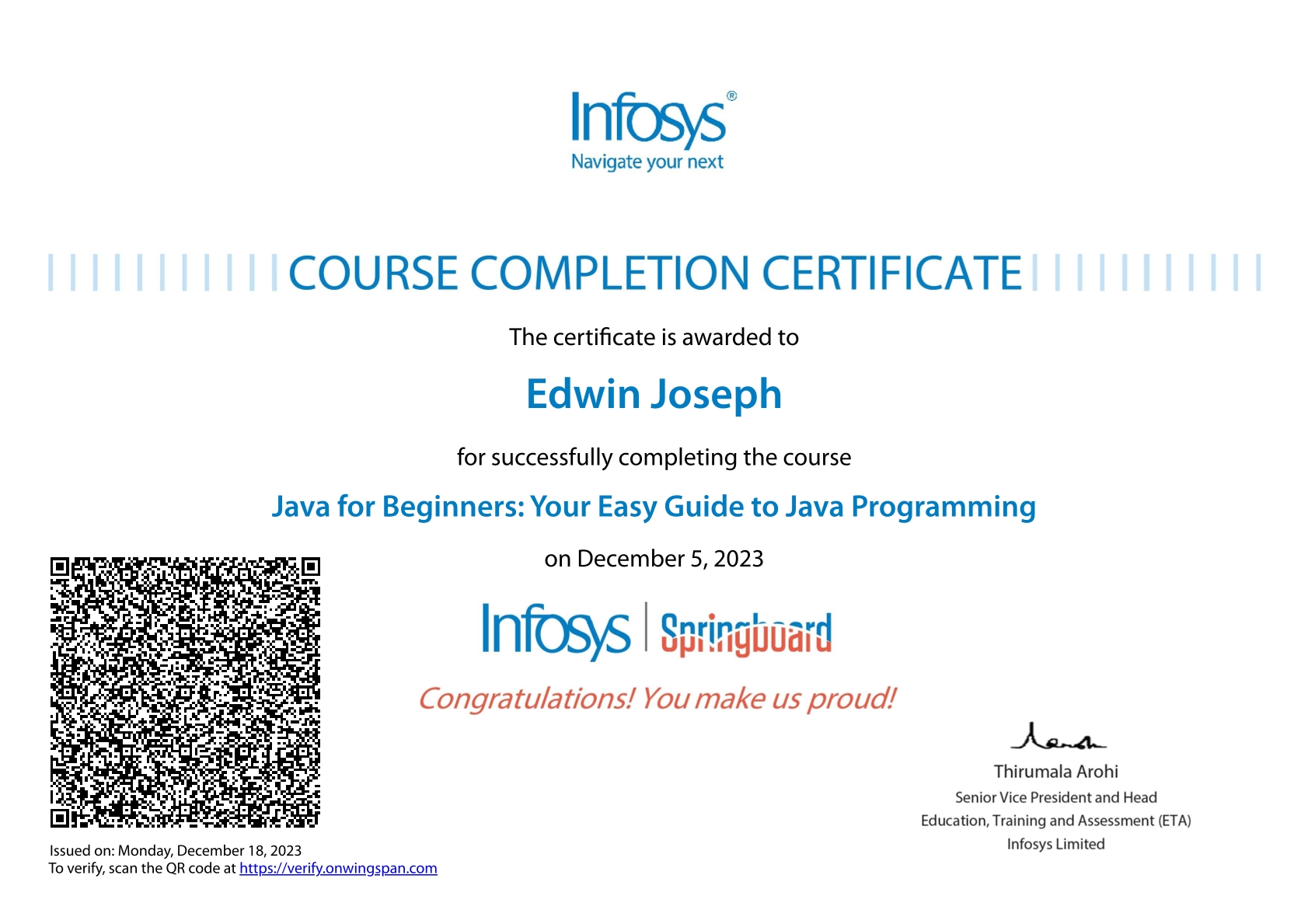 Infosys Java